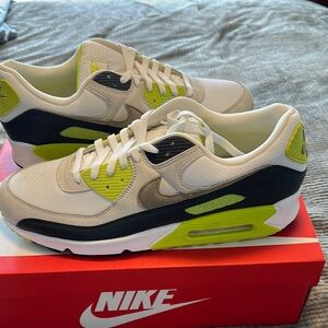 Nike Air Max Sneakers in White and Neon Green